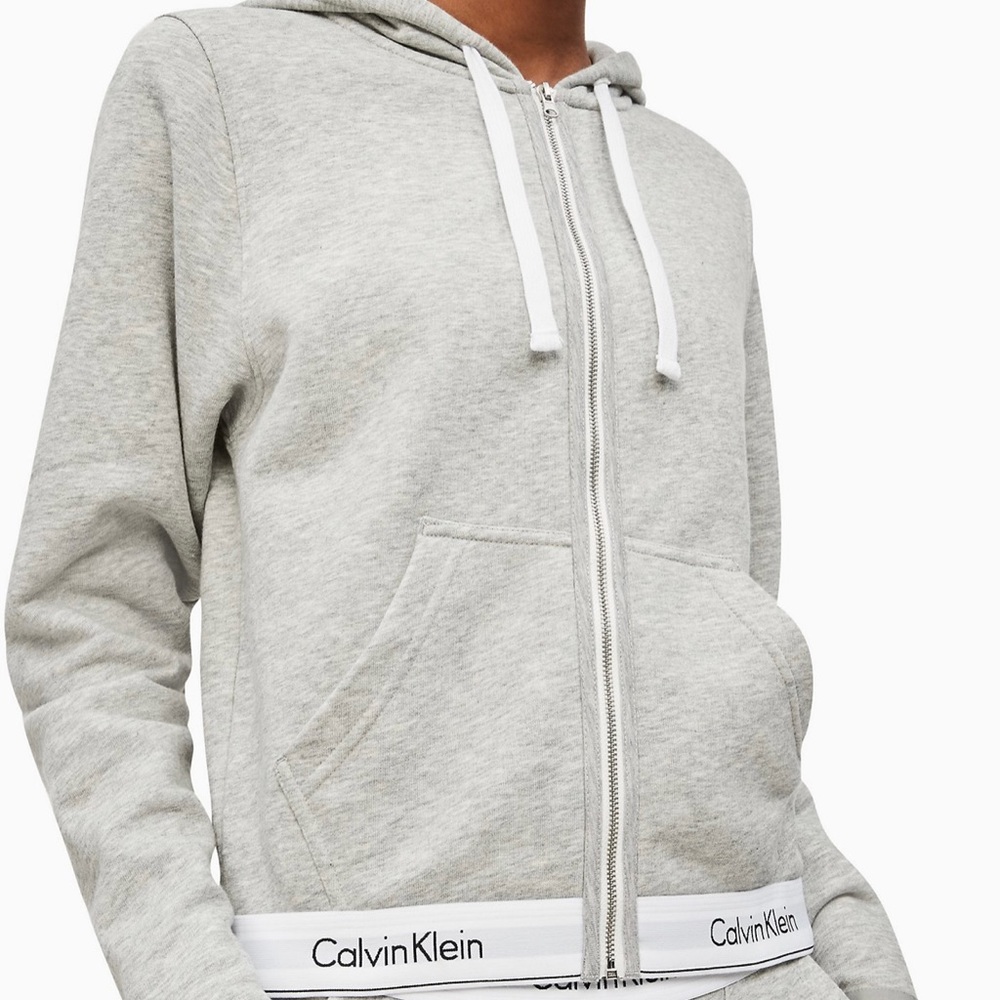 NWT Calvin Klein Modern Cotton Stretch Zip Hoodie